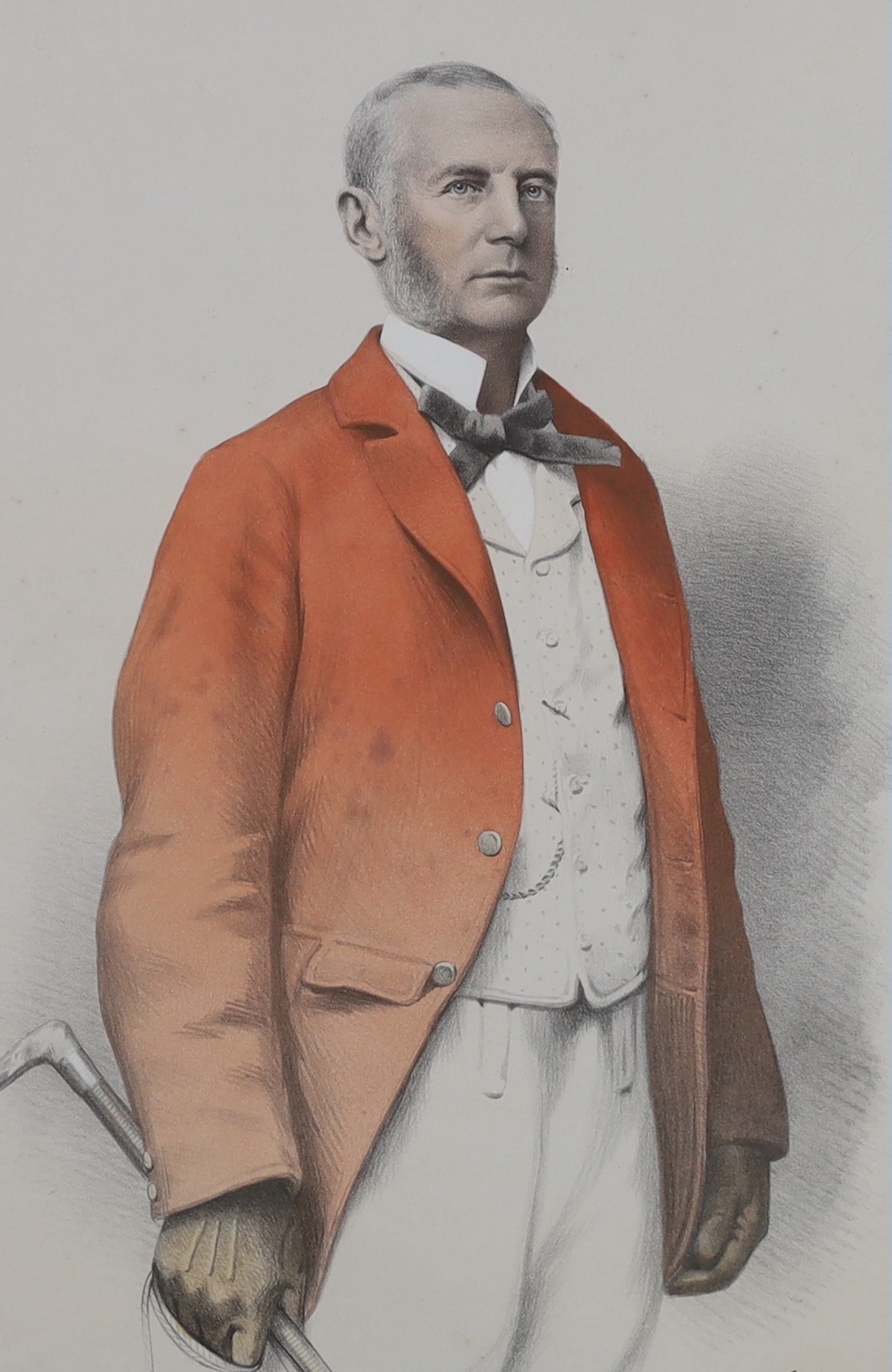 T. C. Garth Esq, Haines Hill, Twyford 1890, artist proof print, Portrait of a huntsman, published W. H. Coaten, London, inscribed in ink, 57 x 38cm